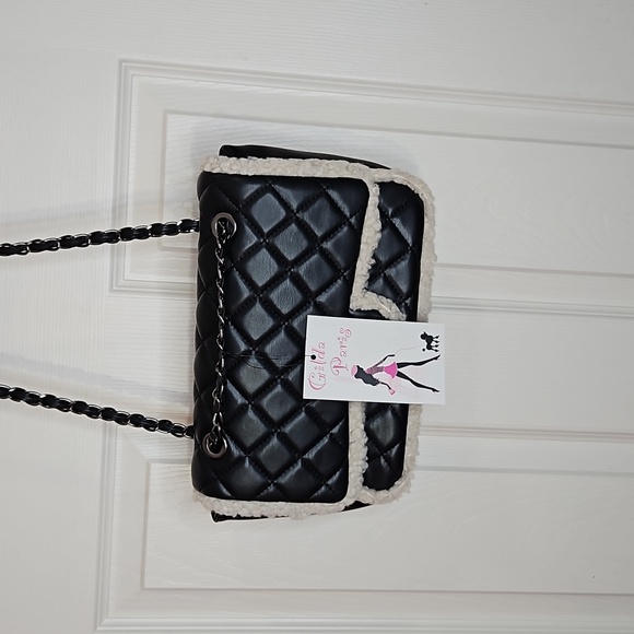 Gilda Paris quilted fur trimmed Baguette - Picture 2 of 8